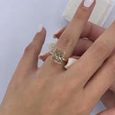 Stylishwe エレガント 3.0カラット シャンパンピンク 婚約指輪 スターリングシルバー