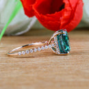 Stylishwe 5.0 Carat Radiant Cut Paraiba Tourmaline Engagement Ring 