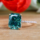 Stylishwe 5.0 Carat Radiant Cut Paraiba Tourmaline Engagement Ring 
