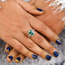 Stylishwe 5.0 Carat Radiant Cut Paraiba Tourmaline Engagement Ring 