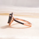 Stylishwe 2.2カラット ブラックダイヤモンド ピンクゴールド 婚約指輪