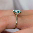Stylishwe Classic 2.0 Carat Moissanite Paraiba Tourmaline Engagement Ring 