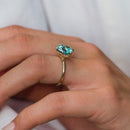 Stylishwe Classic 2.0 Carat Moissanite Paraiba Tourmaline Engagement Ring 