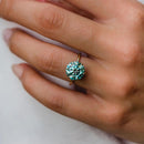 Stylishwe Classic 2.0 Carat Moissanite Paraiba Tourmaline Engagement Ring 