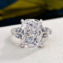 Stylishwe 5.5カラット クッションカット ホワイトサファイア 婚約指輪