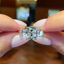 Stylishwe 3.5カラット キュービックジルコニア CZダイヤ スリーストーン 婚約指輪