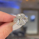 Stylishwe 8.0カラット ラディアントカット ホワイトゴールド ウィメンズ 婚約指輪