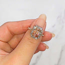 Stylishwe 2.2カラット エメラルドカット パパラチャ 4プロング 婚約指輪