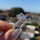 Stylishwe 3.0 Carat Unique Radiant Cut Crushed Ice Engagement Ring