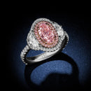 Stylishwe 1.5カラット ホワイトゴールド オーバルカット ピンクサファイア 婚約指輪