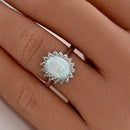 Stylishwe 4.0 Carat Oval Cut Opal Stone Engagement Ring 