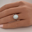 Stylishwe 4.0 Carat Oval Cut Opal Stone Engagement Ring 