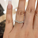 Stylishwe 1.5カラット ハーフエタニティ ラウンドカット＆マーキスカット 結婚指輪