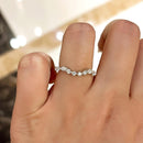 Stylishwe 1.5カラット ハーフエタニティ ラウンドカット＆マーキスカット 結婚指輪