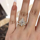 Stylishwe エレガント  2.2カラット ペアカット ピンクゴールド スターリングシルバー セットリング