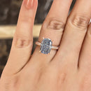 Stylishwe 3.0 Carat Blue Sapphire Oval Cut Engagement Ring 