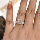 Stylishwe 3.0カラット ピンクゴールド クッションカット 2連 セットリング