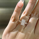 Stylishwe 3.30ct Rose Gold Round Cut Ring Set Sterling Silver 