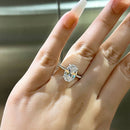 Stylishwe 3.5カラット オーバルカット ダイヤモンドクリア 婚約指輪 スターリングシルバー - stylish we