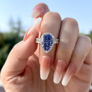 Stylishwe  豪華 3.0カラット アクアマリンブルー ペアカット 婚約指輪