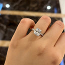 Stylishwe 3.0カラット クッションカット スターリングシルバー  婚約指輪 - stylish we