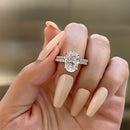 Stylishwe 3.50カラット クラシック ローズゴールド オーバルカット 指輪セット スターリングシルバー - stylish we