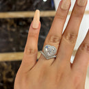 Stylishwe  オリジナル  3.0カラット ハートカット レディース 婚約指輪 - stylish we