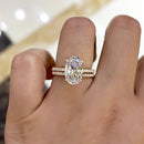 Stylishwe 3.50ct Classic Pink Gold Oval Cut Ring Set 