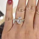 Stylishwe 3.50ct Classic Pink Gold Oval Cut Ring Set 