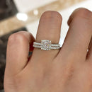 Stylishwe 1.5カラット クッションカット 指輪セット スターリングシルバー