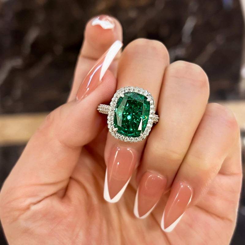 Stylishwe ゴージャス 8.0カラット クッションカット パライバトルマリン 婚約指輪