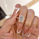 Stylishwe 4.5カラット ピンクゴールド ラディアントカット 婚約指輪