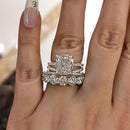 Stylishwe  4.5カラット エレガント クッションカット 3連 指輪セット