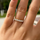 Stylishwe  1.8カラット イエローゴールド シルバー エタニティリング