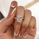 Stylishwe Classic 3.50 Carat Oval Cut Sterling Silver Rose Gold Engagement Ring