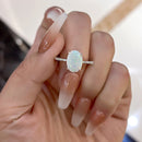 Stylishwe 3.0カラット オーバルカット ホワイトゴールド オパールストーン 婚約指輪