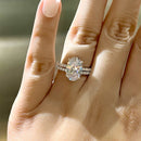 Stylishwe 3.50カラット クラシック オーバルカット 指輪セット スターリングシルバー