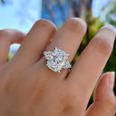 Stylishwe 5.5カラット クッションカット ホワイトサファイア 婚約指輪