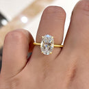 Stylishwe イエローゴールド 3.5カラット オーバルカット シルバー 婚約指輪