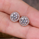 Stylishwe 1.2カラット ハロー キュービックジルコニア 両耳用 金属アレルギー対応 スタッド ピアス