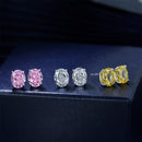 Stylishwe  2.3カラット オーバルカット ピカピカ スタッド ピアス - stylish we