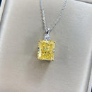 Stylishwe エレガント イエローサファイア ラディアントカット スターリングシルバー ペンダント ネックレス - stylish we