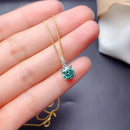 Stylishwe 2WAY Moon Design Paraiba Tourmaline Pendant Necklace 