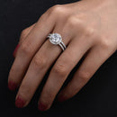 Stylishwe 2.0カラット ヘイロー ラウンドカット 指輪セット スターリングシルバー - stylish we