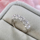 Stylishwe 華やか 1.5カラット 5ストーン 結婚指輪 スターリングシルバー - stylish we