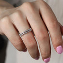 Stylishwe 精緻で美しい 0.6カラット ラウンドカット 結婚指輪 スターリングシルバー - stylish we