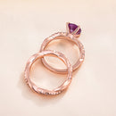 Stylishwe 1.25ct Amethyst Purple Round Cut Set Ring 