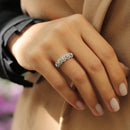 Stylishwe 華やか 1.5カラット 5ストーン 結婚指輪 スターリングシルバー - stylish we