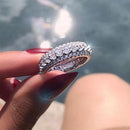 Stylishwe アバンギャルド 2.0カラット ラウンドカット 結婚指輪 スターリングシルバー - stylish we