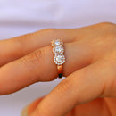 Stylishwe ピンクゴールド 1.8カラット ラウンドカット ハーフエタニティリング